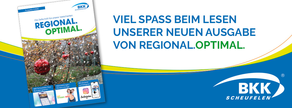 Titelbild Mitgliederzeitschrift Regional Optimal Ausgabe 4 2025 mit Hinweis viel Spaß beim lesen