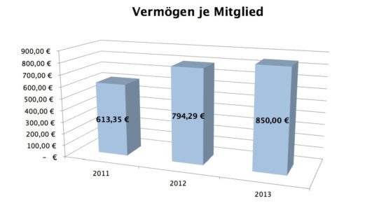 Grafik: Vermögen je Mitglied 2013